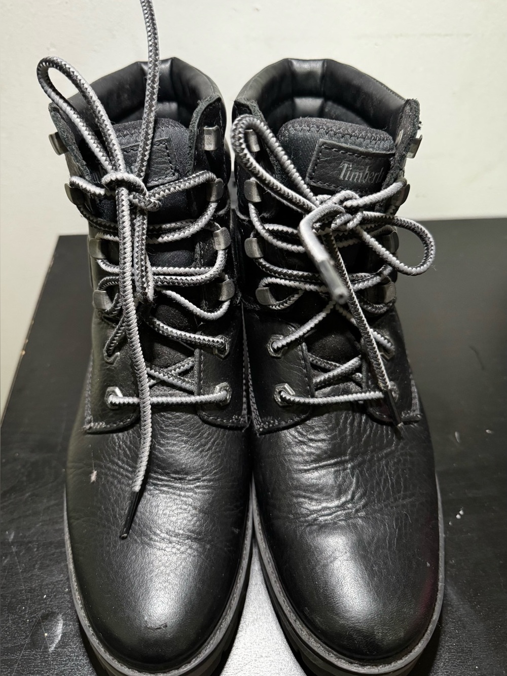 Timberland Women’s Black Leather Lace-Up Boots